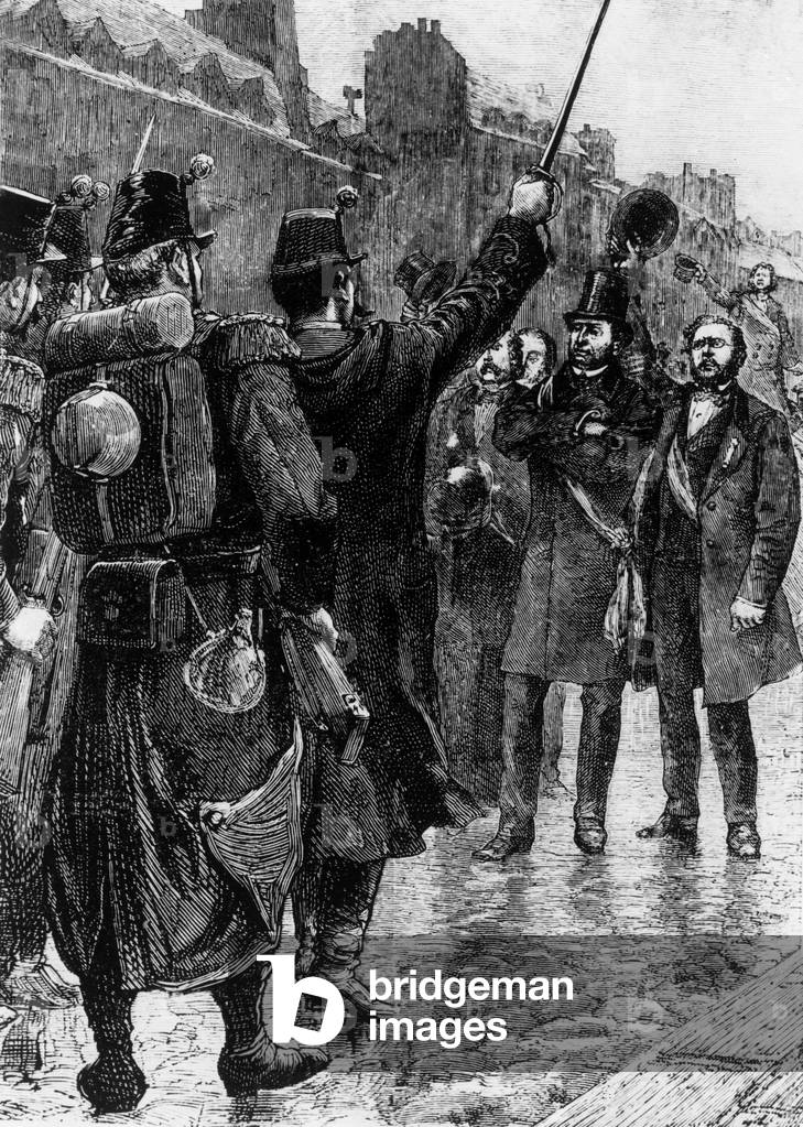 Victor Schoelcher (1804-1893) during Paris Commune, 1871, engraving
