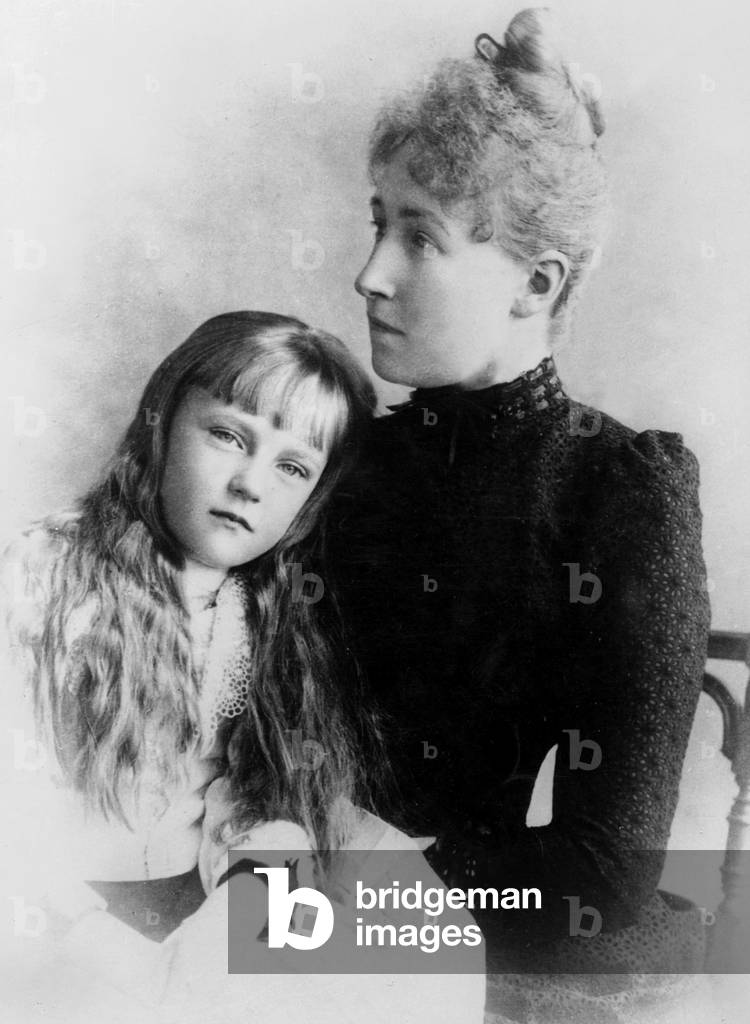 Princess Stephanie of Belgium (1864-1945) and her daughter archduchess Elizabeth of Austria (1883-1963) princess of Windisch Graetz aka Erzsi, c. 1893