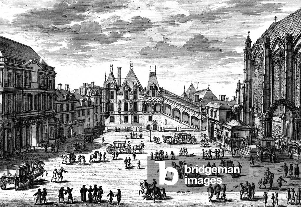 Counts's Chamber set up in the courtyard of the palace in the Cite's island, near the Holly Chapel and the Holly Ann's door in Paris at the XVII th century