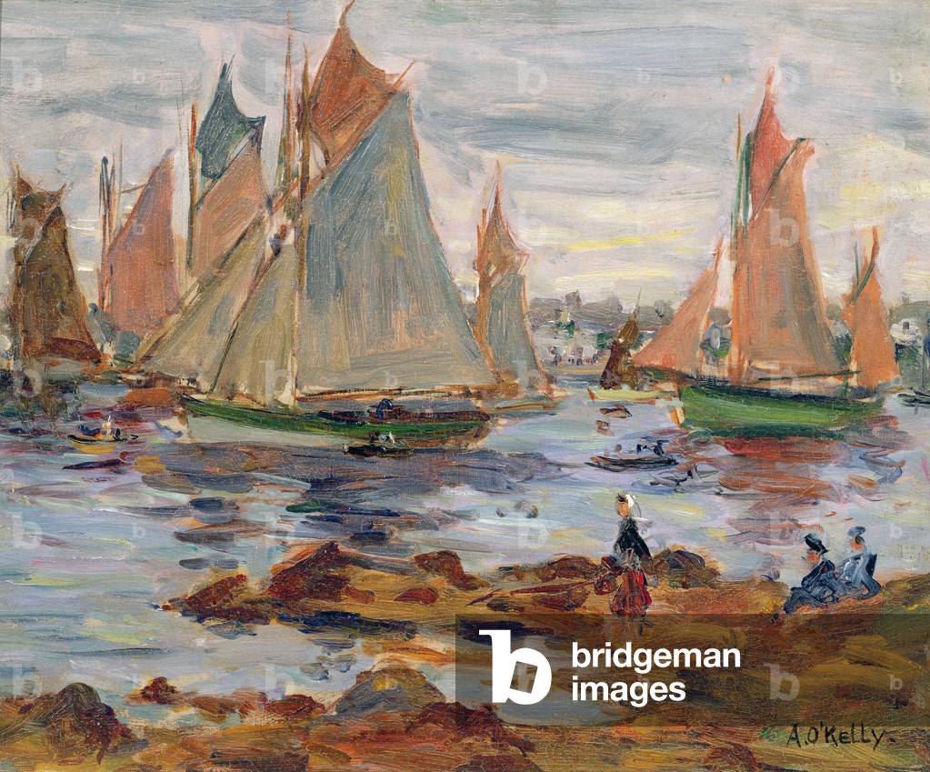 The Harbour at Concarneau (oil on canvas)