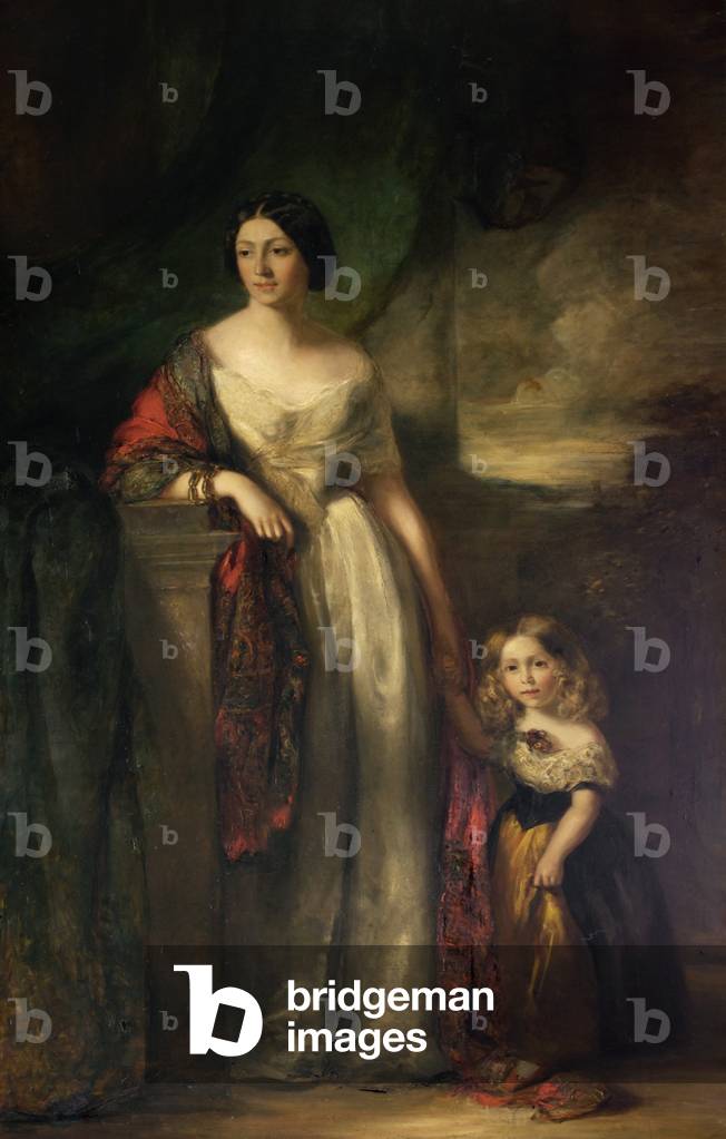 The 2nd Lady de Tabley, with Her Small Daughter (oil on canvas)
