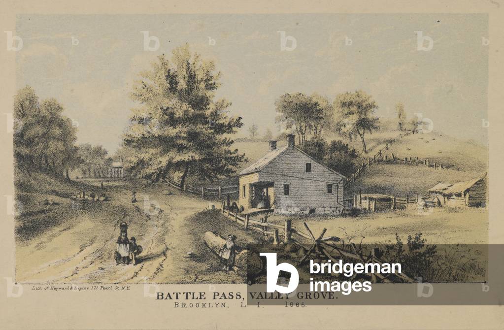 Battle Pass, Valley Grove, 1866 (colour litho)