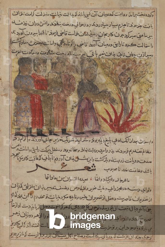 Miniature painting from Kalila wa Dimna (ink & opaque w/c on paper)