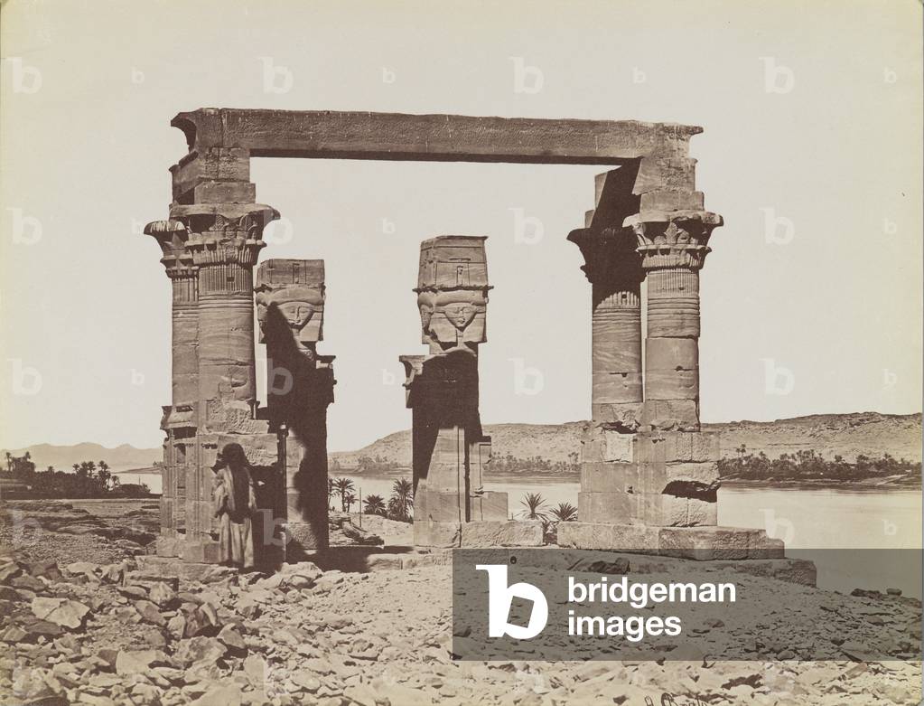 Kiosk of Qertassi, view from the south of the kiosk, 19th century (albumen silver print)
