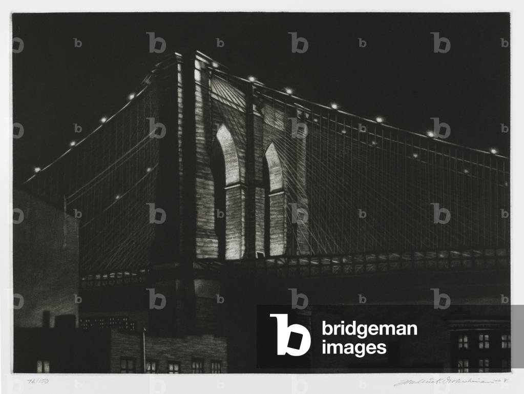 Untitled (Brooklyn Bridge), 1985 (mezzotint)