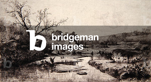 Source of the Albarine River, 1870 (etching on paper)