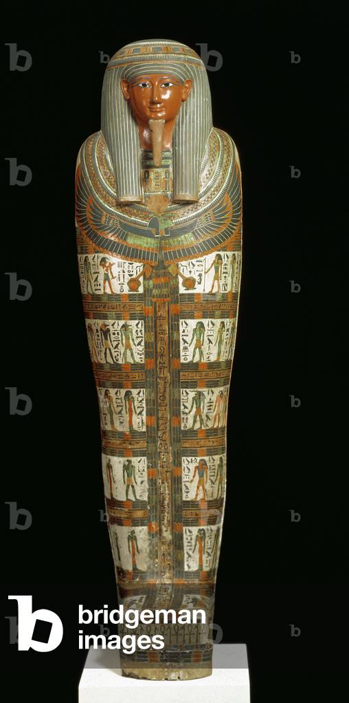 Mummy cartonnage of Nespanetjerepenere, possibly from Thebes, Third Intermediate Period (painted linen or papy