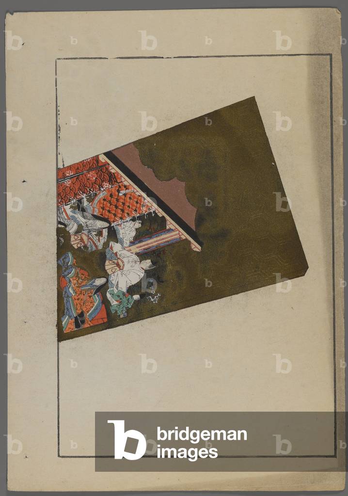 Japanese toys, from Unai no tomo (A Child's Friends) by Shimizu Seifu, 1891-1923. Hanetsuki paddle with garden scene.
