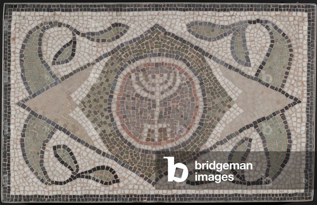 Mosaic of Menorah, 6th century CE (stone and mortar)