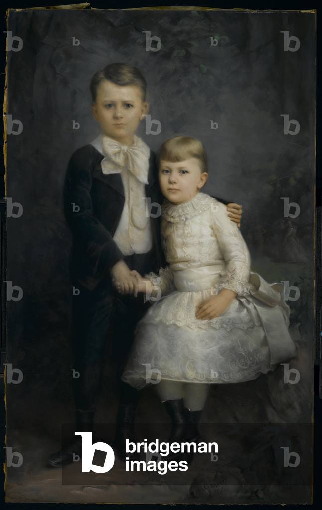 Portrait of Two Children, 1891 (pastel on paper)