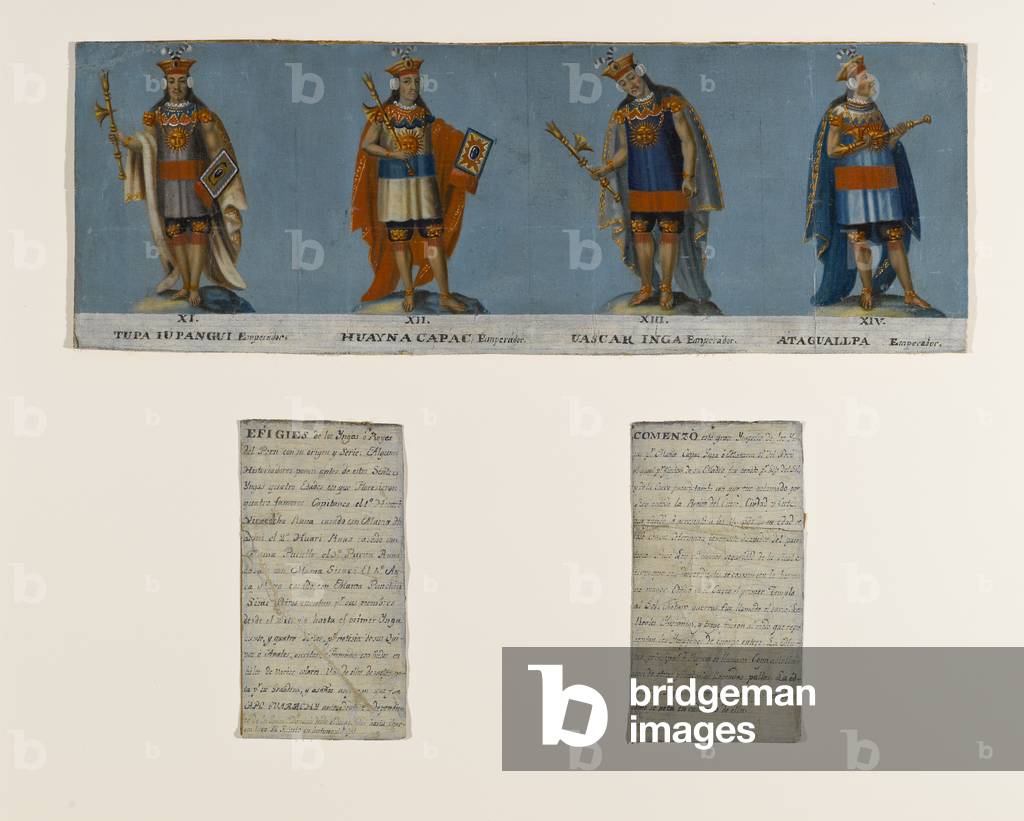 Four Inca Kings: Tupac Yupanqui, Huayna Capac, Huascar Inca, Atahuallpa, early 19th century (oil on canvas)