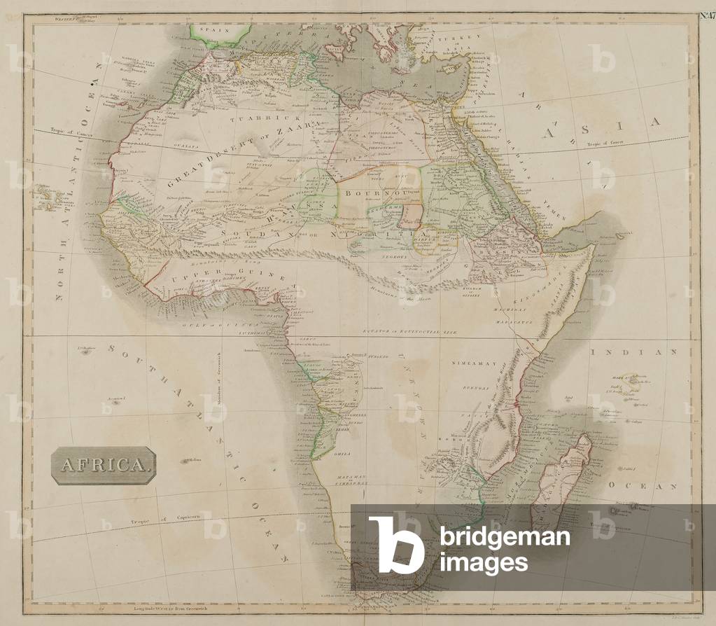Africa (hand-coloured engraving)