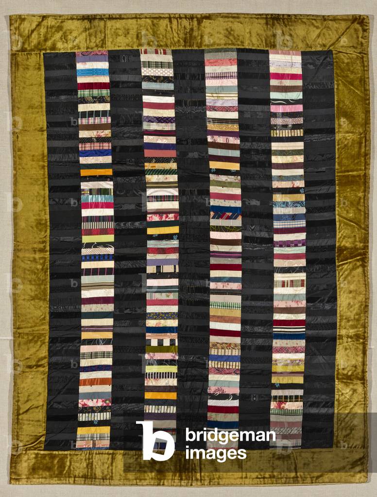 Strippie Quilt, c.1880 (silk & velvet)