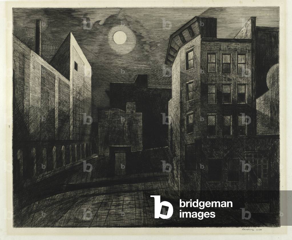 Manhattan Moonlight, 1947 (drypoint & engraving)