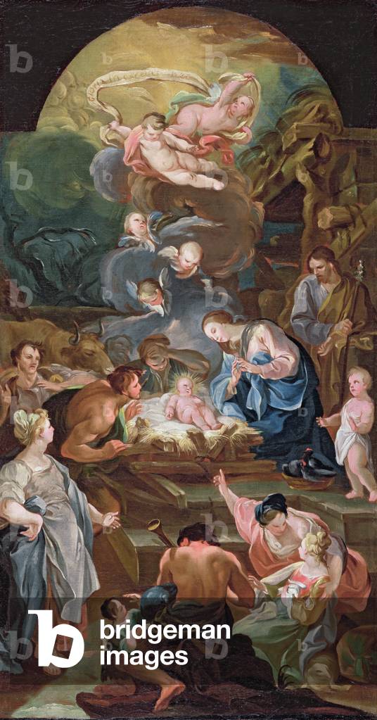 Adoration of the Shepherds, mid-18th century (oil on canvas) (see 200956)