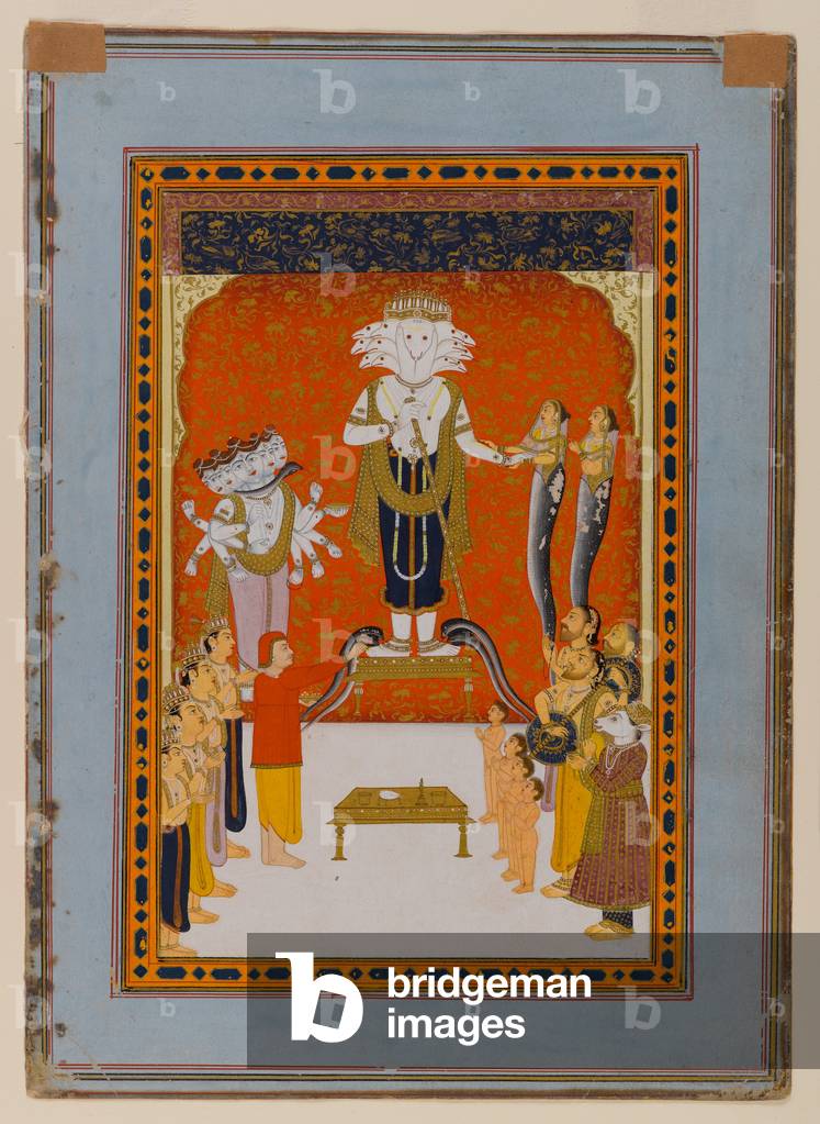 Devotions to Nagadevata, Rajasthan, c.1790 (w/c & gold on paper)

