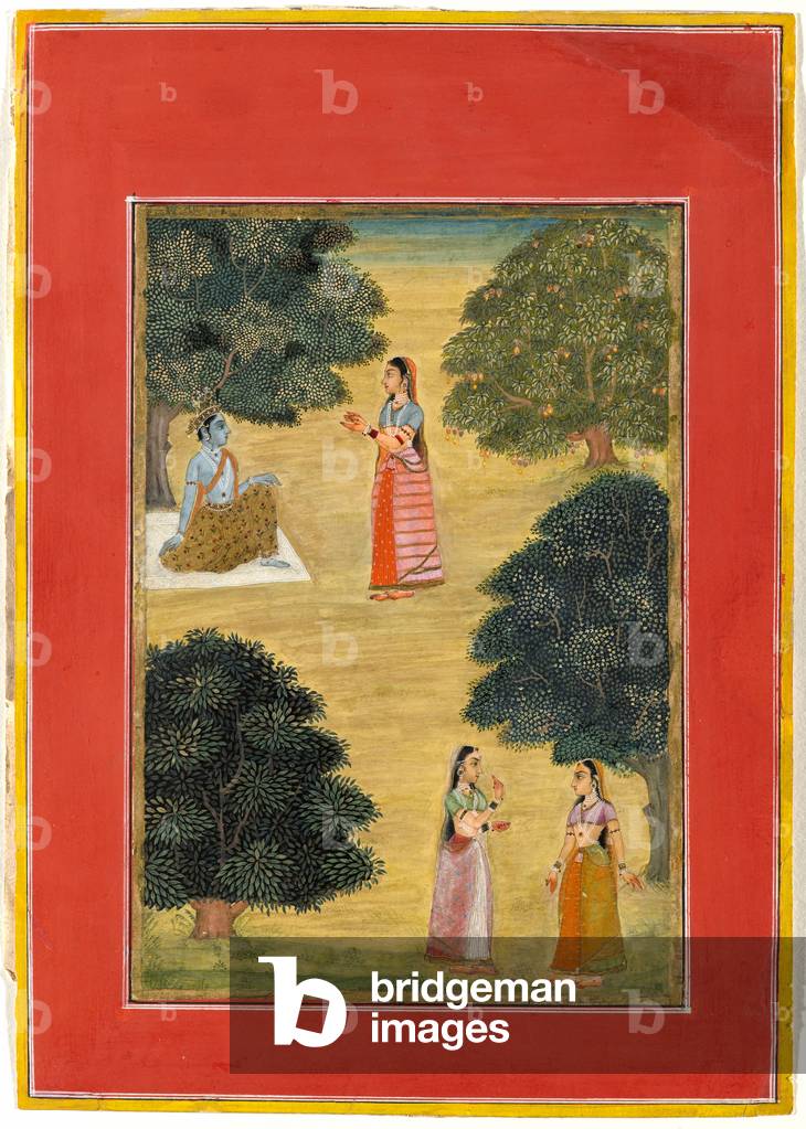 Krishna and Radha, 1684 (opaque w/c on paper)

