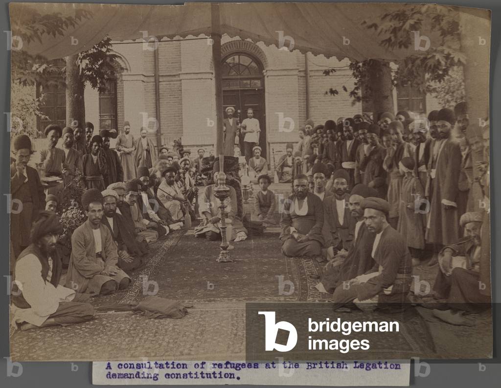A Consultation of Refugees at the British Legation Demanding Constitution II (silver albumen photo)