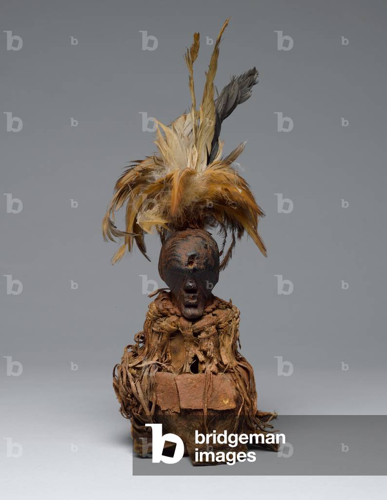 Power Figure (Nkishi), Songye, late 19th or early 20th century (wood, hide, fur, fabric, feathers, pigment)
