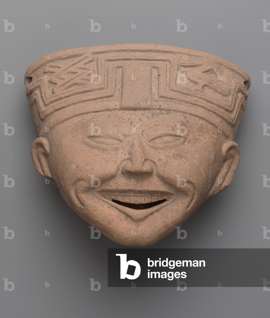 Head of a Laughing Man, Totonac (ceramic)