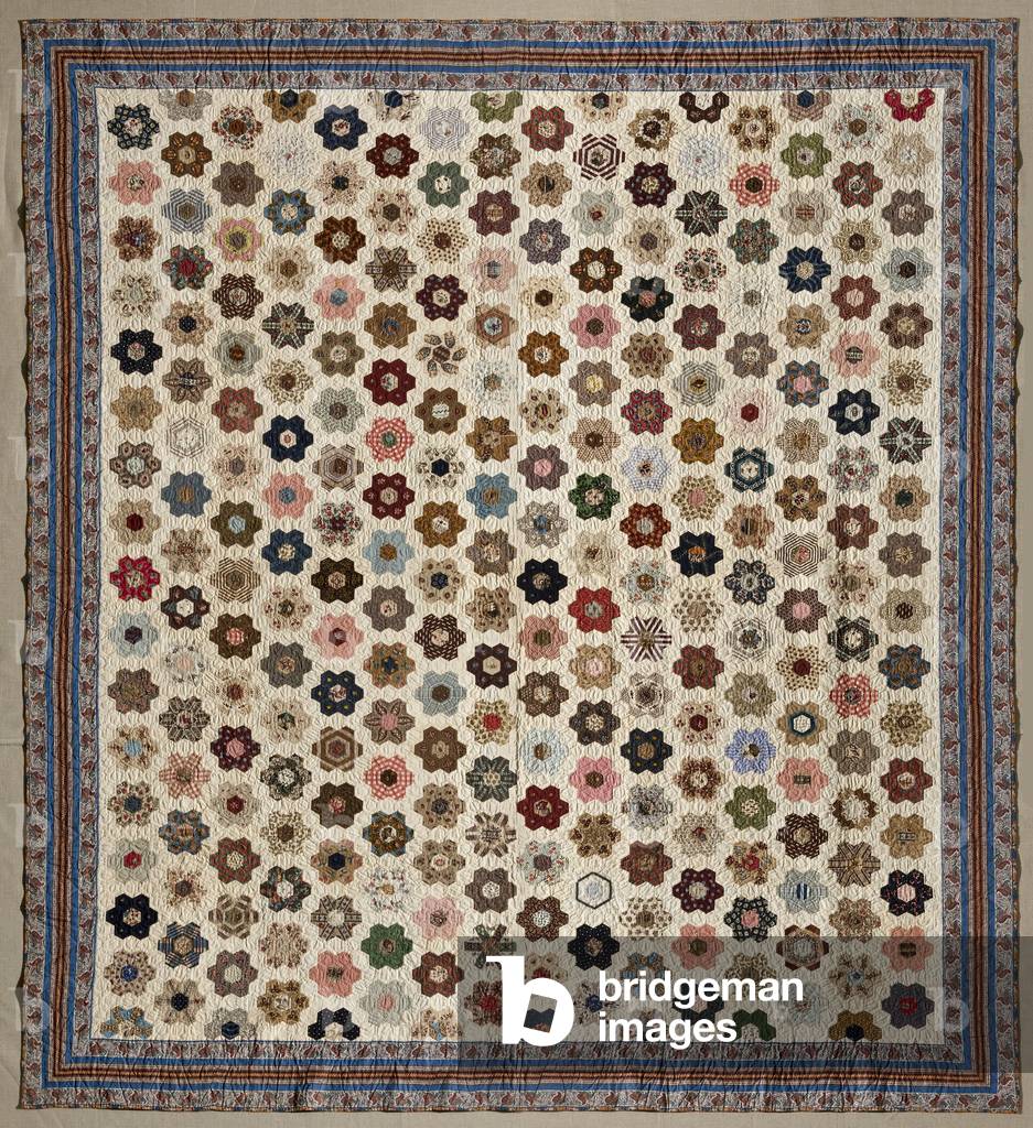 Hexagon Quilt, c.1880 (cotton)