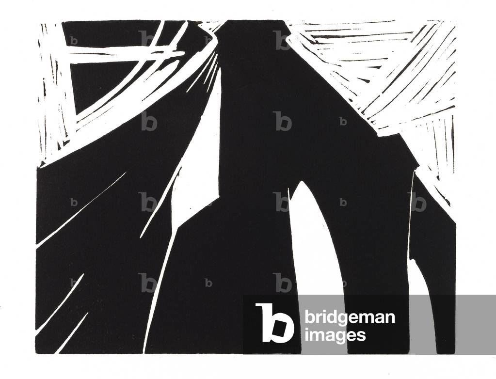 Brooklyn Bridge, 1983 (linoleum cut)