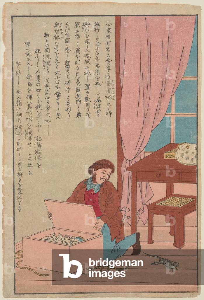 John James Audobon, from the series Lives of Great People of the Occident, c.1870 (colour, woodblock print on paper)