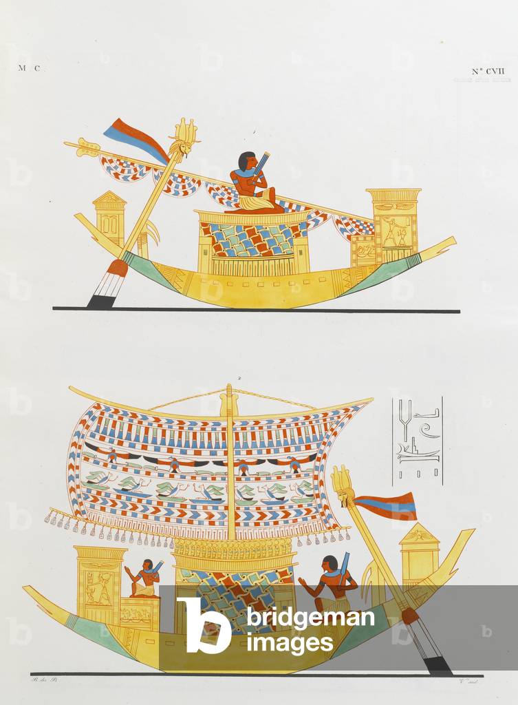 Two boats (colour litho)