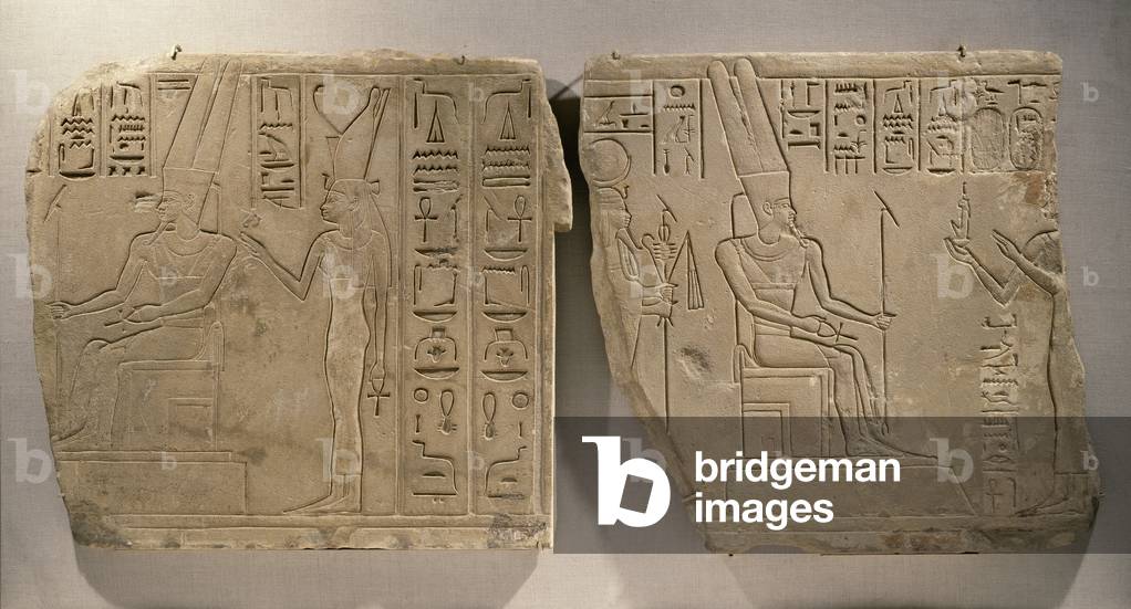 Amun-Re and Mut, from Karnak, Thebes, Late Period (sandstone)
