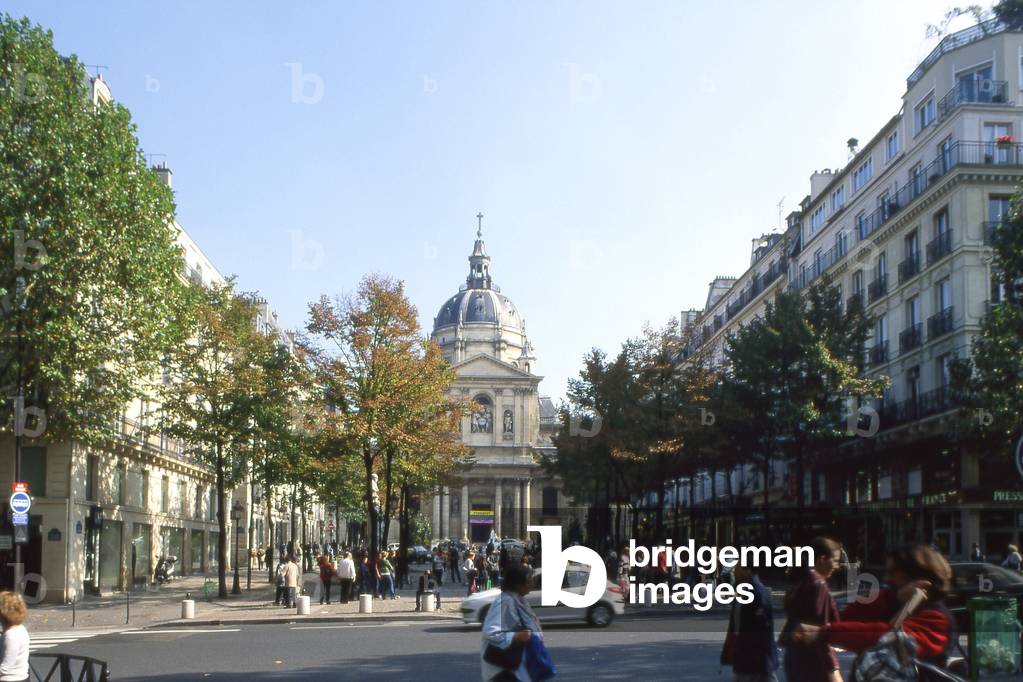 The Chapel of the Sorbonne and Boulevard Saint Michel in Paris.