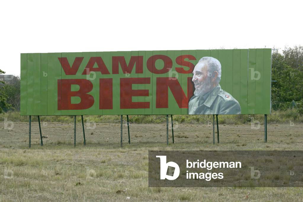 Propaganda poster located in the outskirts of Havana, Cuba.