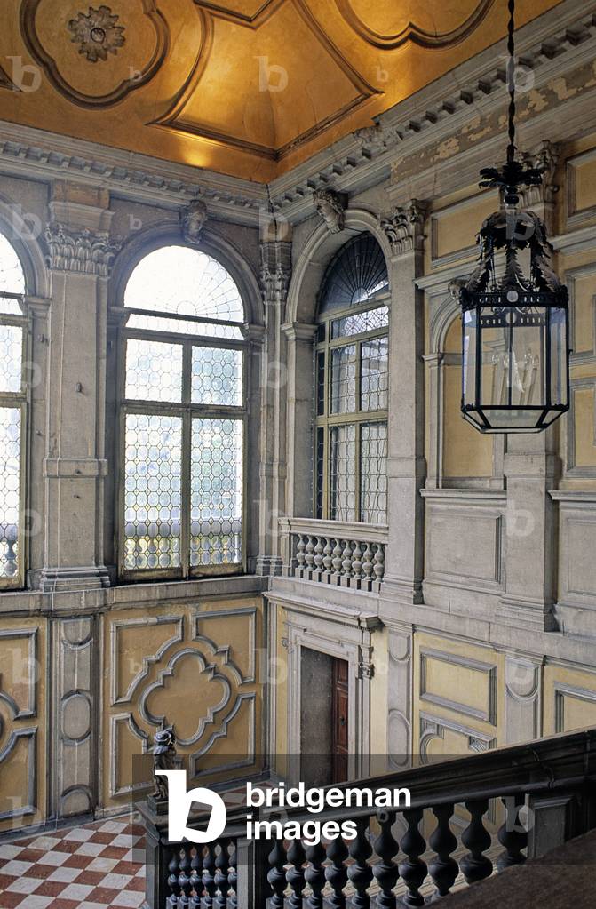 Honour staircase of Ca Rezzonico in Venice, Italy.