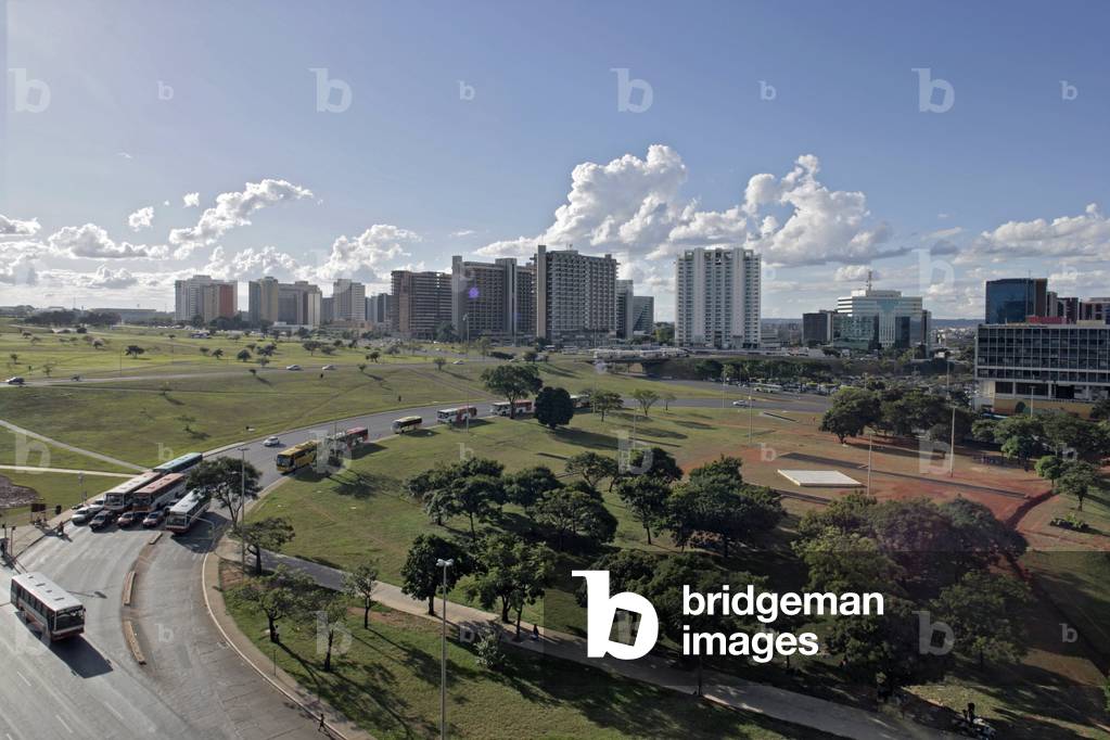 The monumental axis of Brasilia (Brazil).