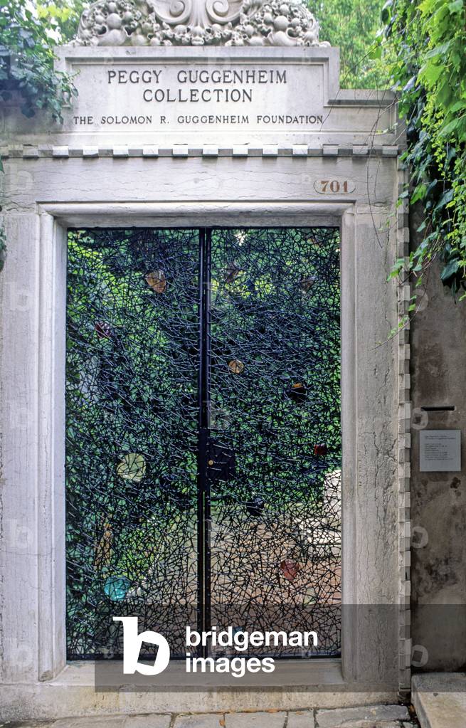 The entrance of the Peggy Guggenheim Foundation in Venice, Italy.