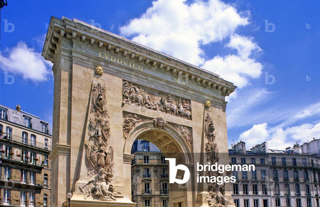 Porte Saint Denis in Paris 10th. Construction 1672, architect Francois Blondel (1618-1686).