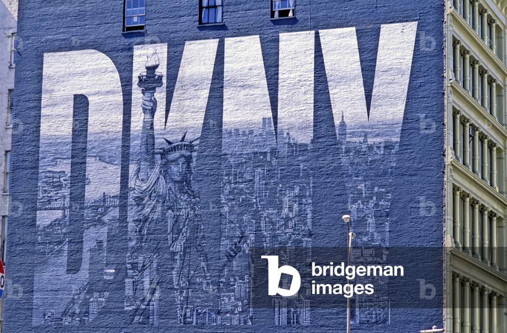 Wall painted advertising DKNY downtown in Manhattan New York (United States).