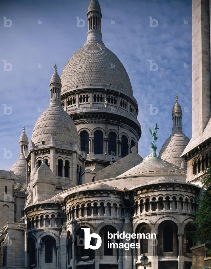 La Basilique du Sacre Coeur (Sacre Coeur), Paris 18. Architects Paul Abadie and Lucien Magne, 1877-1923.