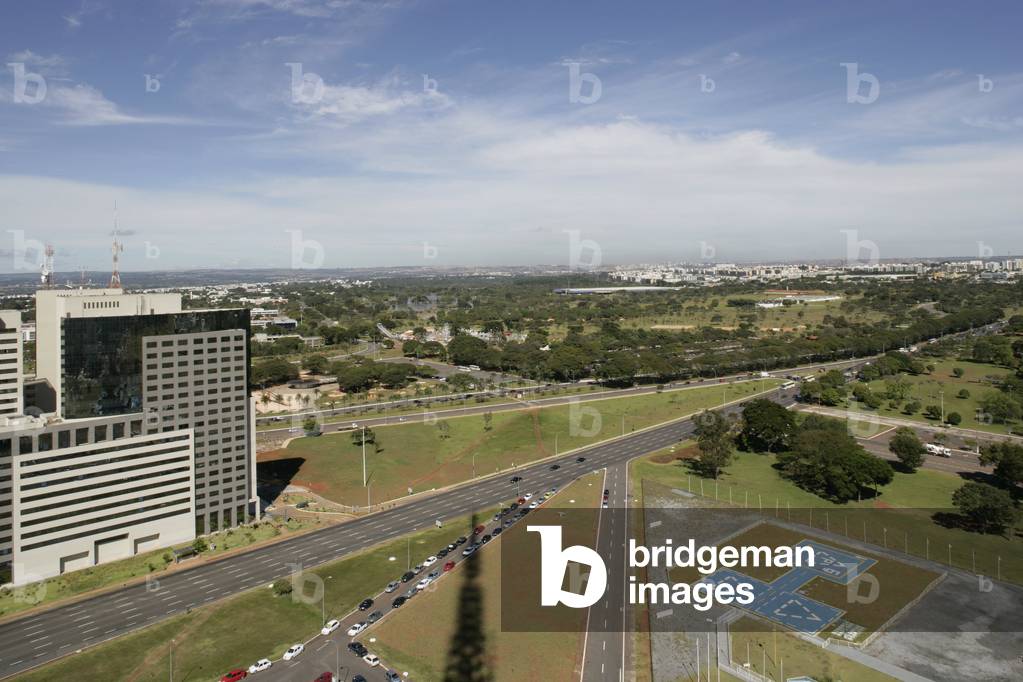 The monumental axis of Brasilia (Brazil).