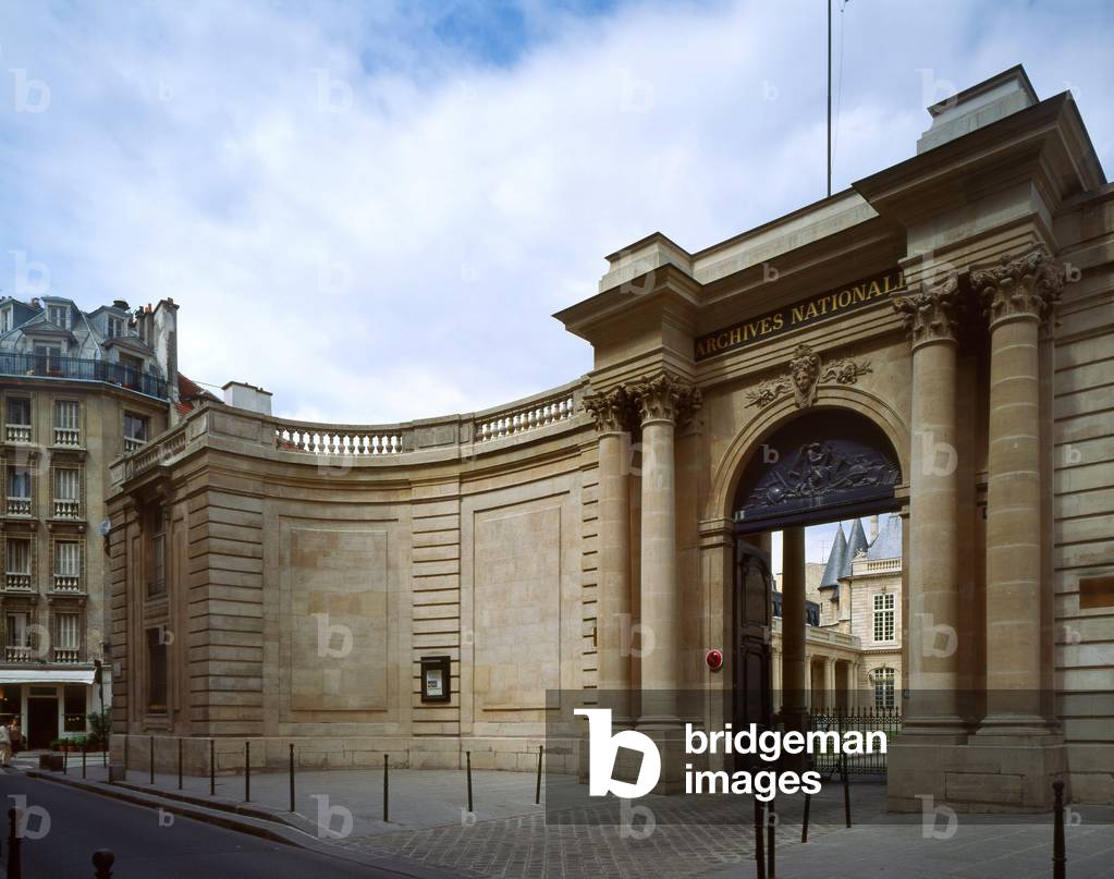 The Hotel de Soubise, the National Archives in Paris, 60 rue des Francs-Bourgeois and 58 rue des Archives, Paris 4. Architecture by Pierre Alexis-Delamair, 18th century.