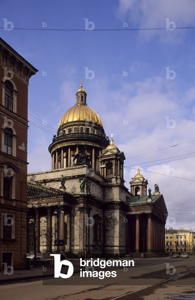 Saint Isaac Cathedral in Saint Petersburg (Russia). Architect Auguste Ricard de Montferrand (1786-1858), 1858.
