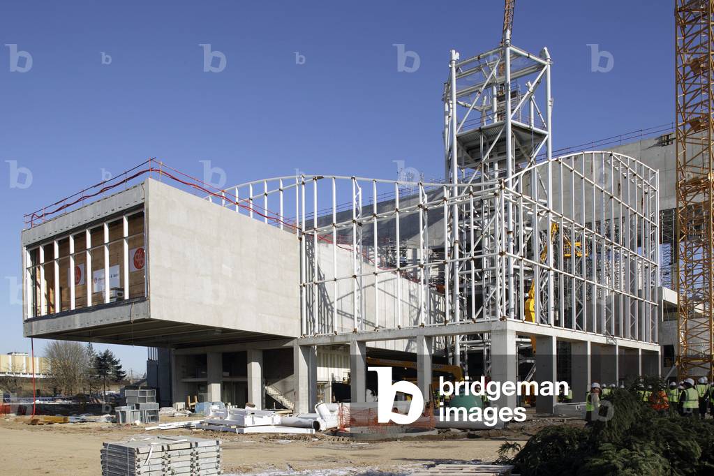 The construction site of the future Centre Pompidou in Metz (Moselle). Architects Shigeru Ban and Jean de Gastines, 2009-2010. Photography 08/01/09.