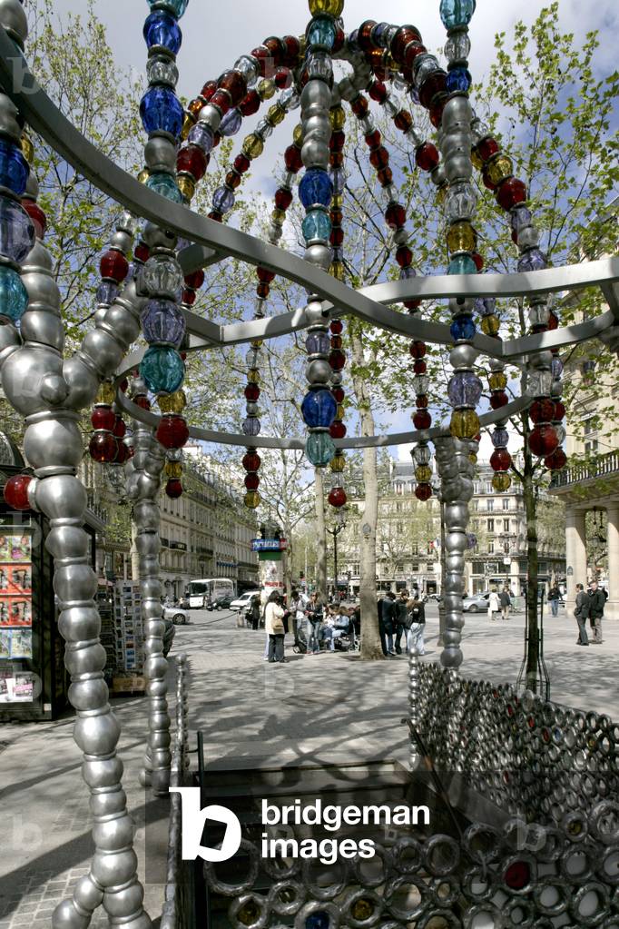 The metro station of the Palais Royal in Paris. Plastic intervention by Jean Michel Othoniel in 2000. Photography 20001.