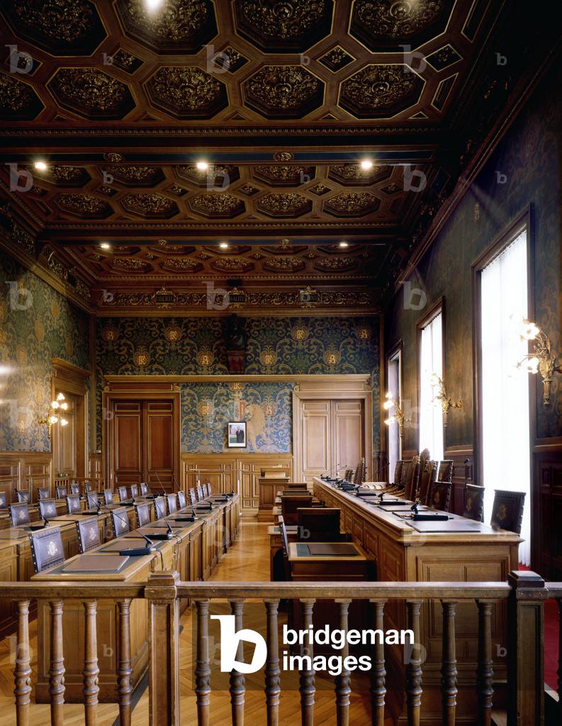 Council room of the town hall of Asnieres, 1 place of the town hall (Hauts de Seine) architect Emmanuel Garnier, 1897-1899
