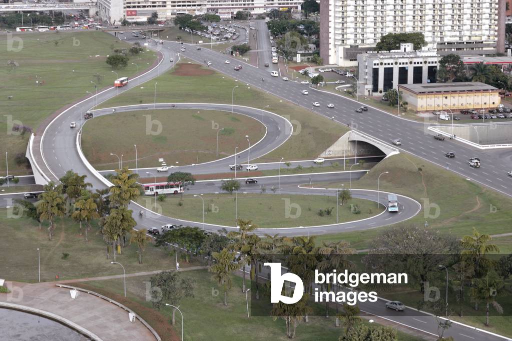 The monumental axis of Brasilia (Brazil).