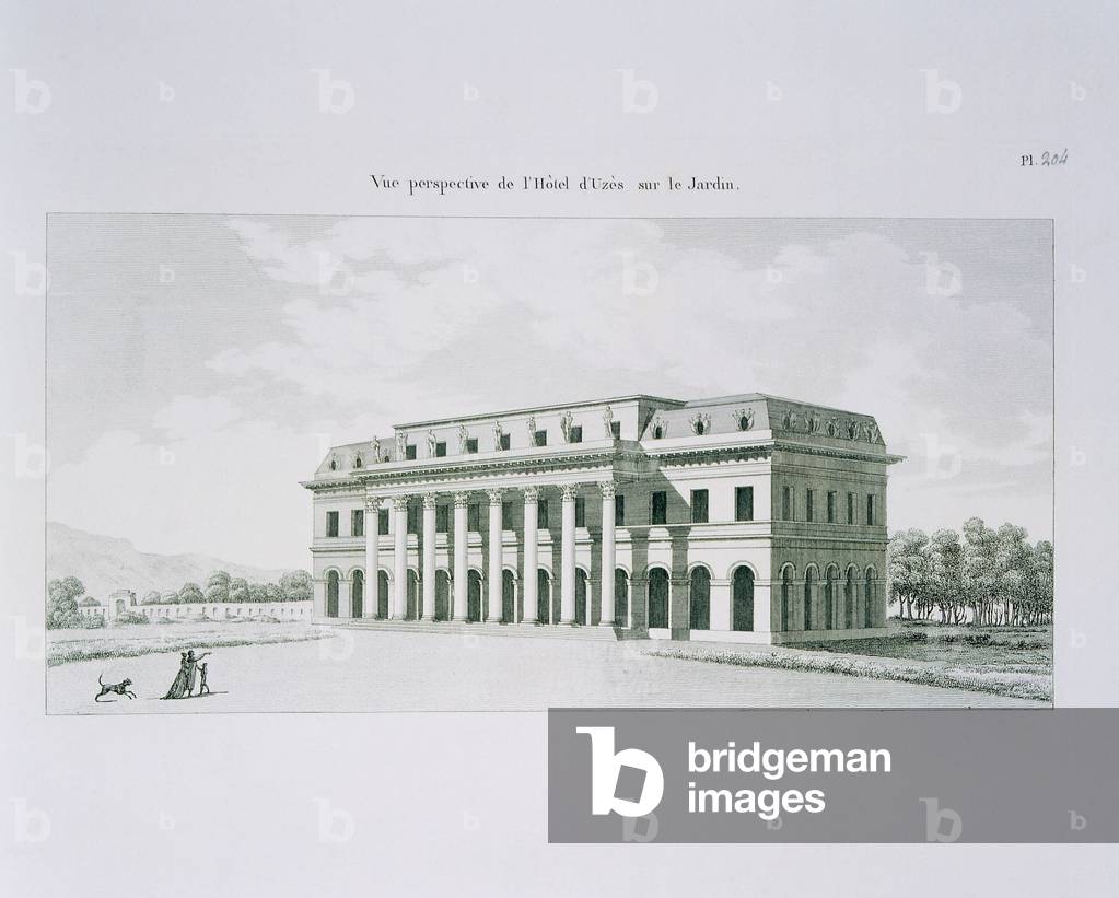 Hotel d'Uzes, drawing by architect Claude Nicolas Ledoux (1736-1806), published in 1807 in his book L'architecture consideree sous le relation à l'art, les moreurs et de la législation.