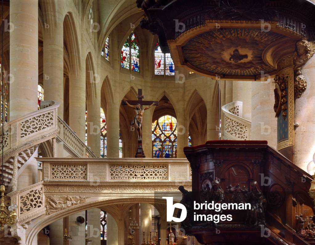 L'église Saint-Etienne-du-Mont (Saint Etienne du Mont), Paris 5 (France). Built from 1492 to 1865, architect Victor Balard.