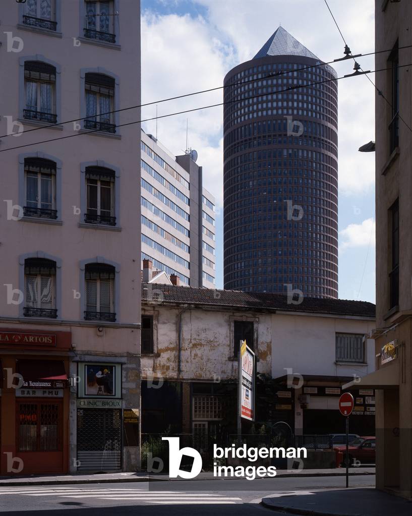 The Credit Lyon Tower in Lyon (Rhone). Architect Araldo Cossutta & Associates, 1977.