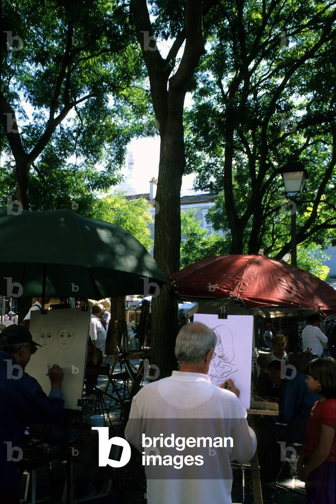 Place du Tertre in Montmartre Paris 75018.