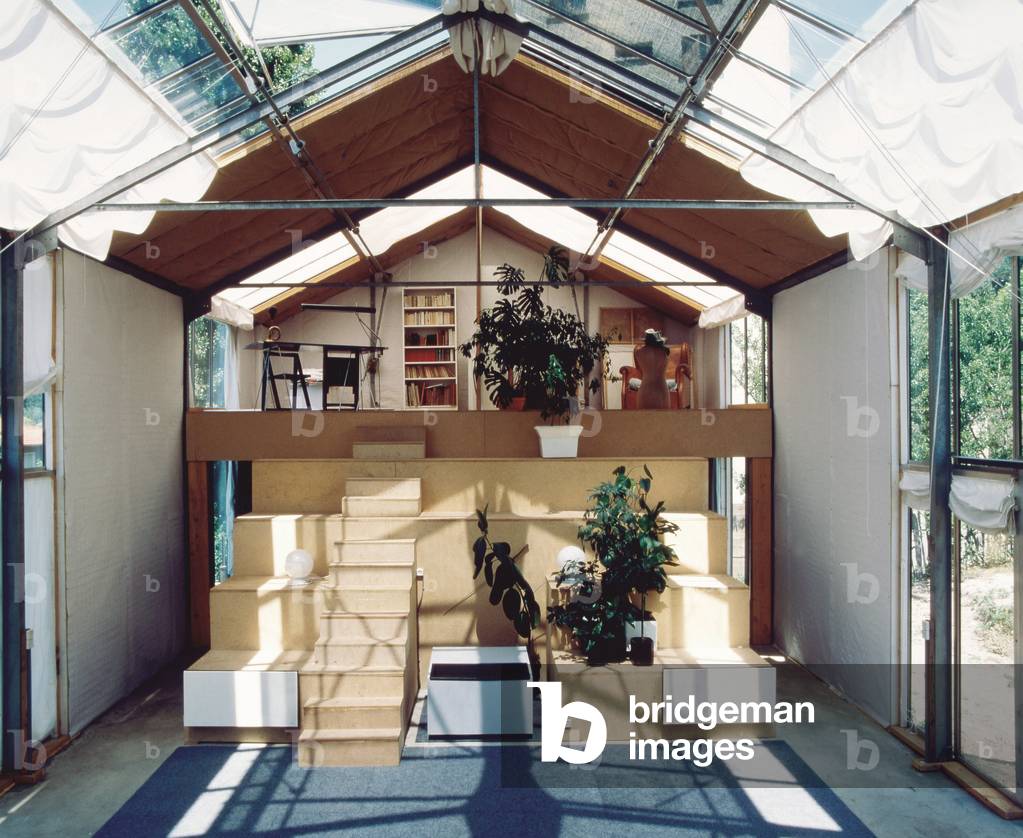 Ecological house (detached house), Lyon, Rhone, Rhone Alpes (Rhone-Alpes), France. Architecture by Francoise Jourda and Gilles Perraudin, 1985. Photography 1985