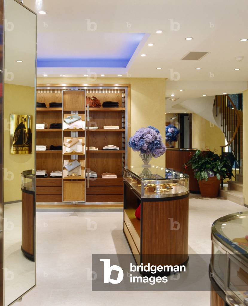 Boutique Lanvin Men and Women, Rue du faubourg Saint Honore, Paris 8. Architecture by Conran Terence, 1992. Photography 1992.